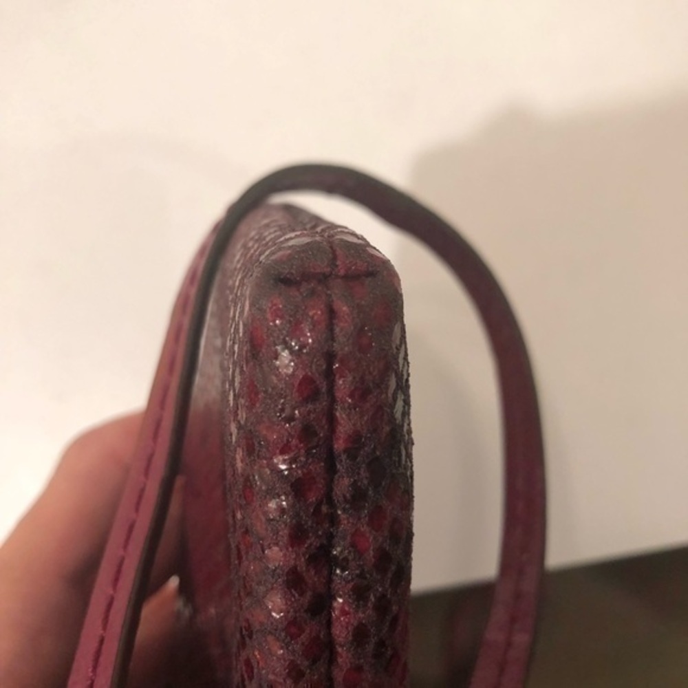 Coach pink python embossed wristlet bag - Picture 2 of 10